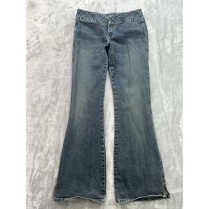 Vintage Silver Y2K Jeans Womens Sz 30/33 Blue Flared Retro Boho Western Cowgirl
